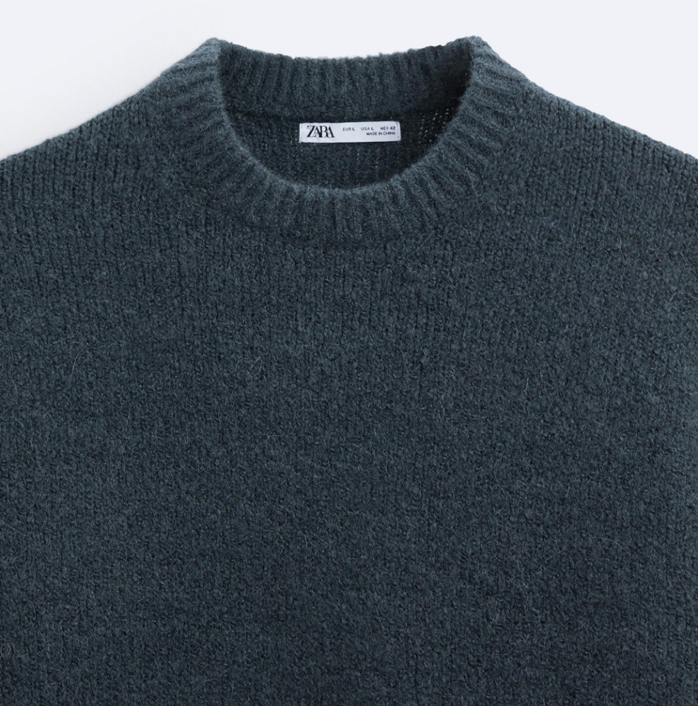 TEXTURED KNIT SWEATER BLUE SIZE M - Picture 7 of 7